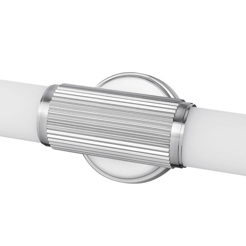 Z-Lite Solange 41" 1-Light LED Integrated Brushed Nickel Steel Opal White Glass Shade Vanity Lighting