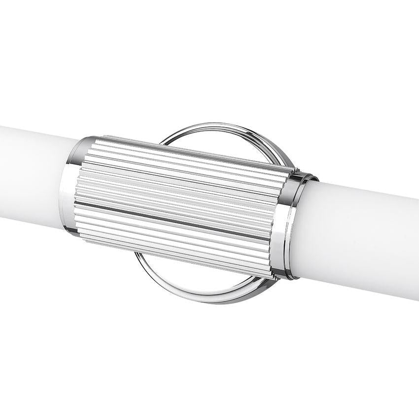 Z-Lite Solange 41" 1-Light LED Integrated Chrome Steel Opal White Glass Shade Vanity Lighting