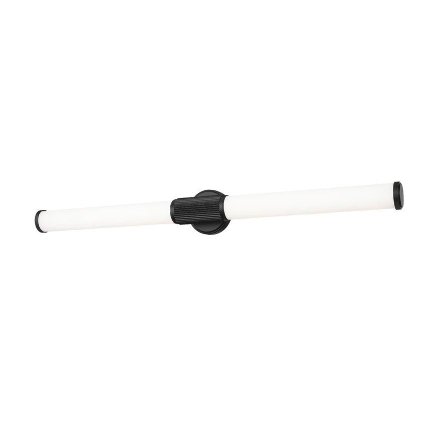 Z-Lite Solange 41" 1-Light LED Integrated Matte Black Steel Opal White Glass Shade Vanity Lighting