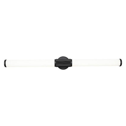 Z-Lite Solange 41" 1-Light LED Integrated Matte Black Steel Opal White Glass Shade Vanity Lighting