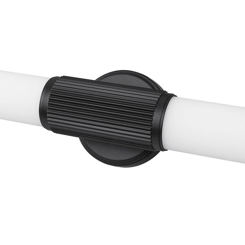 Z-Lite Solange 41" 1-Light LED Integrated Matte Black Steel Opal White Glass Shade Vanity Lighting