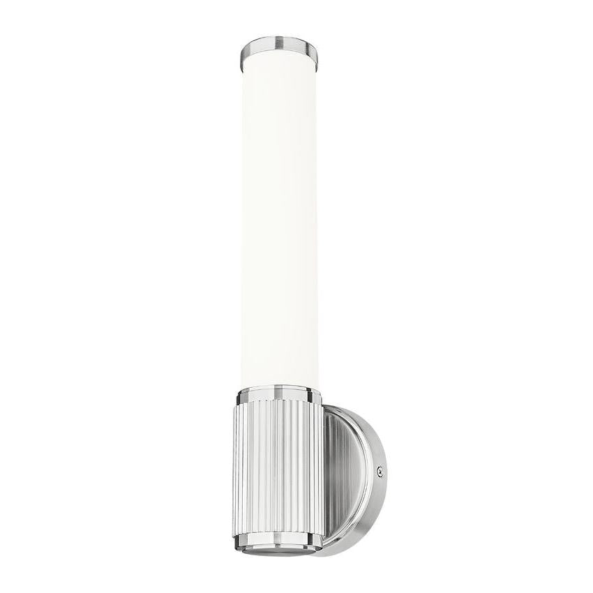 Z-Lite Solange 5" 1-Light LED Integrated Brushed Nickel Steel Opal White Glass Shade Wall Sconce
