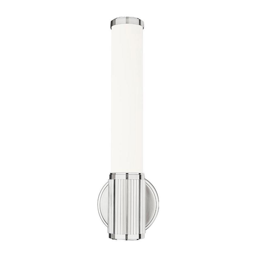 Z-Lite Solange 5" 1-Light LED Integrated Brushed Nickel Steel Opal White Glass Shade Wall Sconce