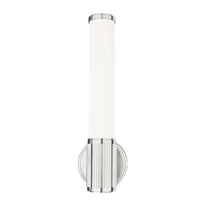 Z-Lite Solange 5" 1-Light LED Integrated Brushed Nickel Steel Opal White Glass Shade Wall Sconce