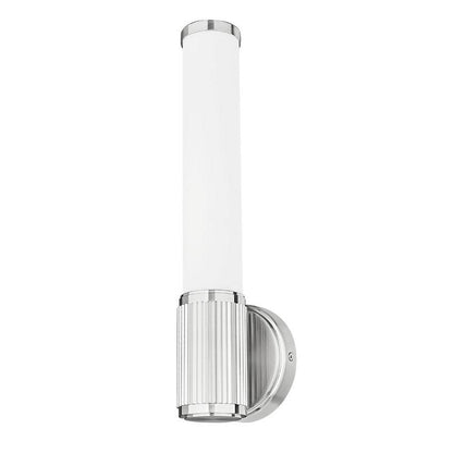 Z-Lite Solange 5" 1-Light LED Integrated Brushed Nickel Steel Opal White Glass Shade Wall Sconce