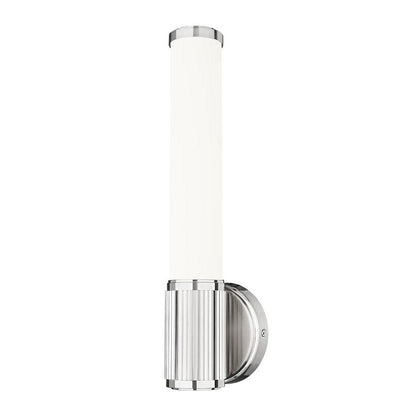 Z-Lite Solange 5" 1-Light LED Integrated Brushed Nickel Steel Opal White Glass Shade Wall Sconce