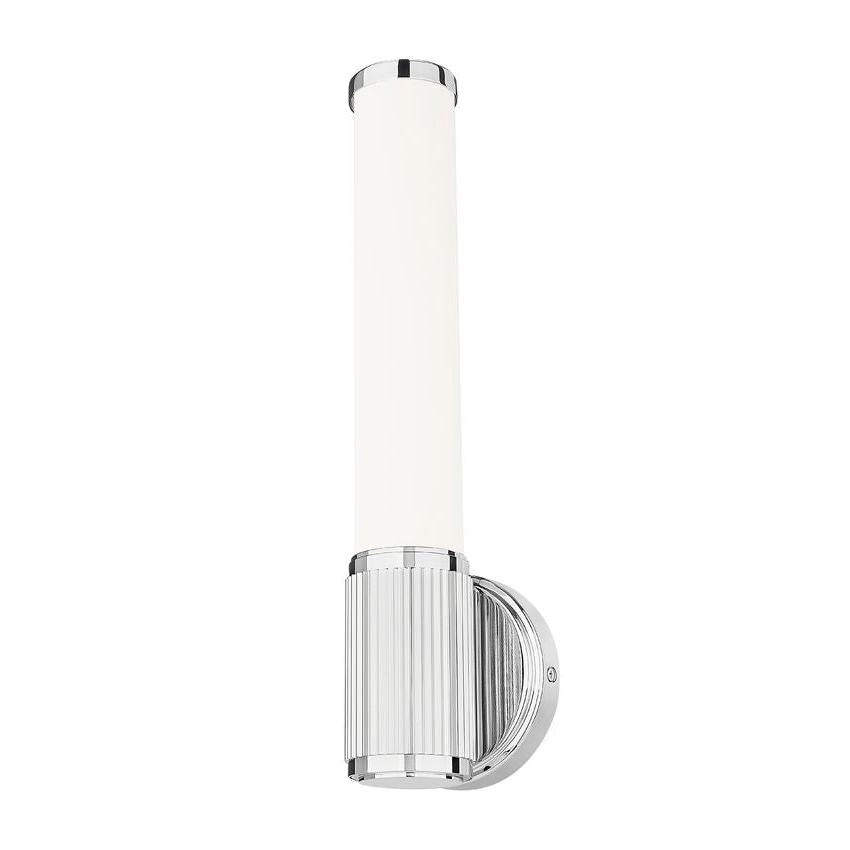 Z-Lite Solange 5" 1-Light LED Integrated Chrome Steel Opal White Glass Shade Wall Sconce
