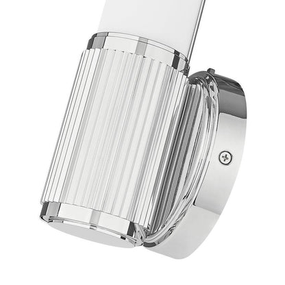 Z-Lite Solange 5" 1-Light LED Integrated Chrome Steel Opal White Glass Shade Wall Sconce