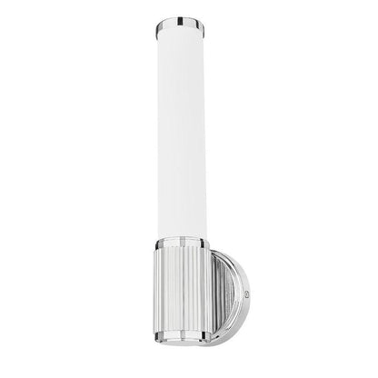 Z-Lite Solange 5" 1-Light LED Integrated Chrome Steel Opal White Glass Shade Wall Sconce