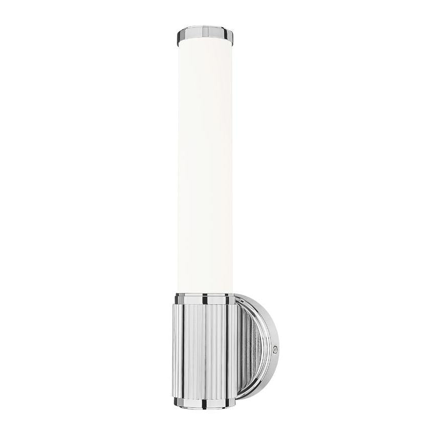 Z-Lite Solange 5" 1-Light LED Integrated Chrome Steel Opal White Glass Shade Wall Sconce