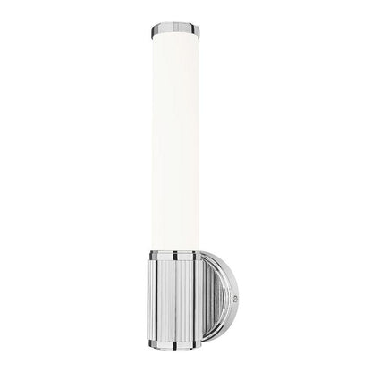 Z-Lite Solange 5" 1-Light LED Integrated Chrome Steel Opal White Glass Shade Wall Sconce