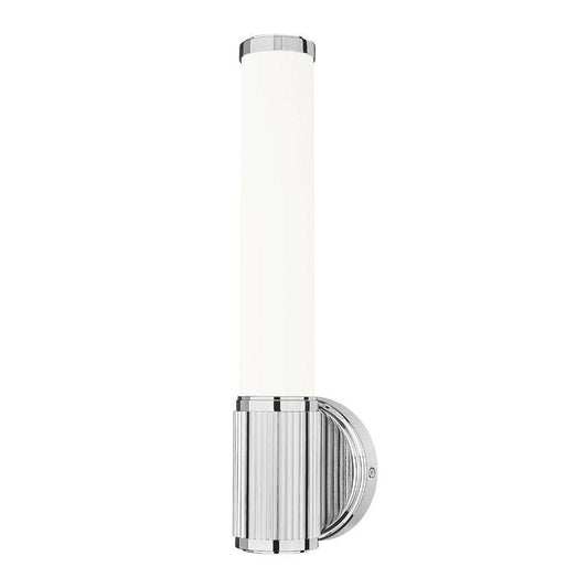 Z-Lite Solange 5" 1-Light LED Integrated Chrome Steel Opal White Glass Shade Wall Sconce