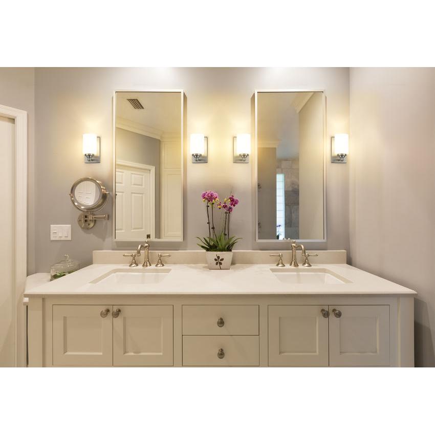 Z-Lite Soledad 1-Light Medium Bulb Base Brushed Nickel Steel White Glass Shade Wall Sconce