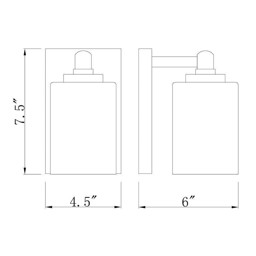 Z-Lite Soledad 1-Light Medium Bulb Base Brushed Gold Steel White Glass Shade Wall Sconce