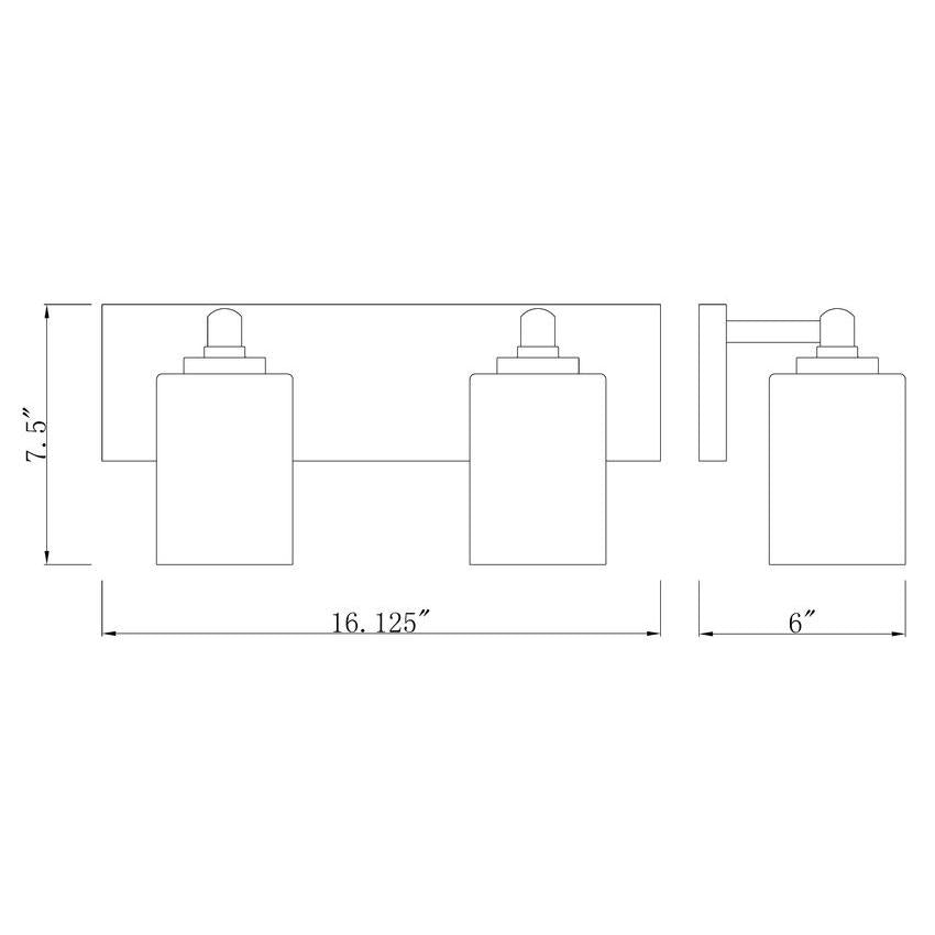 Z-Lite Soledad 2-Light Medium Bulb Base Brushed Nickel Steel White Glass Shade Vanity Light