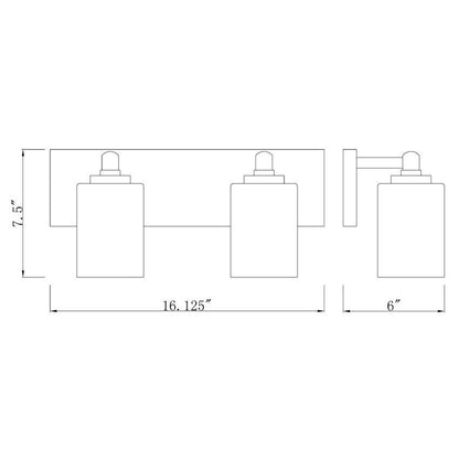 Z-Lite Soledad 2-Light Medium Bulb Base Brushed Nickel Steel White Glass Shade Vanity Light