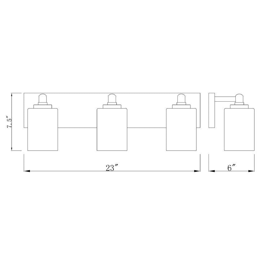 Z-Lite Soledad 3-Light Medium Bulb Base Brushed Nickel Steel White Glass Shade Vanity Light