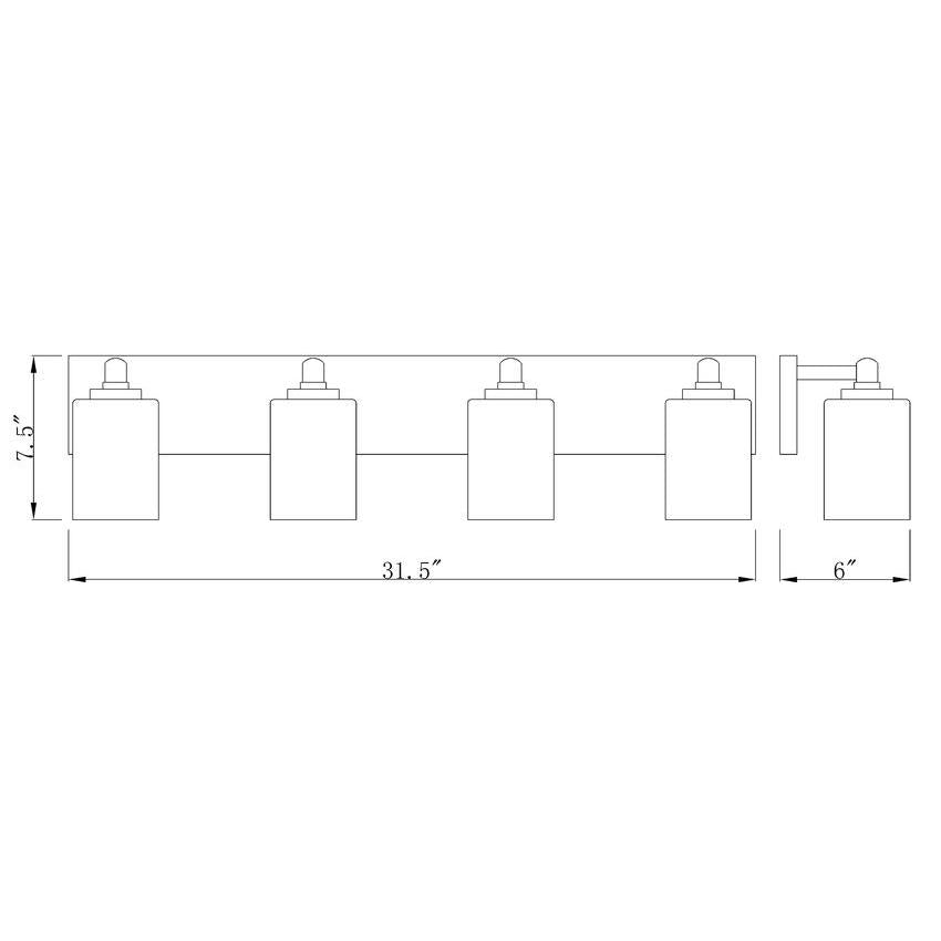 Z-Lite Soledad 4-Light Medium Bulb Base Brushed Nickel Steel White Glass Shade Vanity Light