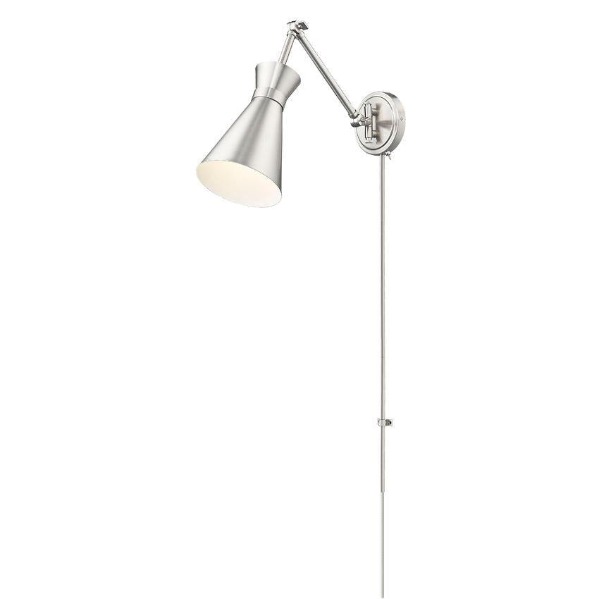 Z-Lite Soriano 6" 1-Light Medium Bulb Base Brushed Nickel Steel Wall Sconce