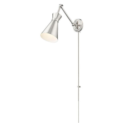 Z-Lite Soriano 6" 1-Light Medium Bulb Base Brushed Nickel Steel Wall Sconce