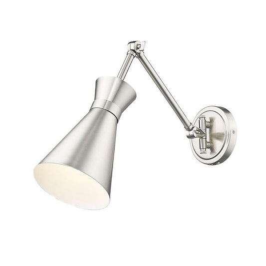 Z-Lite Soriano 6" 1-Light Medium Bulb Base Brushed Nickel Steel Wall Sconce