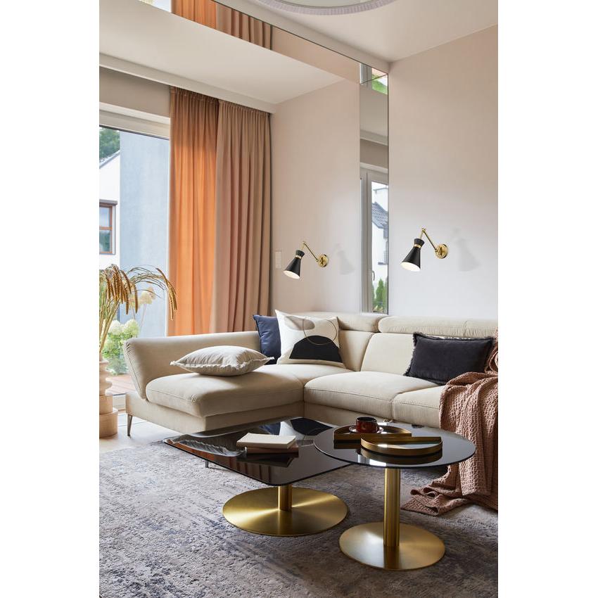 Z-Lite Soriano 6" 1-Light Medium Bulb Base Matte Black Steel Frame Modern Gold Steel Shade Wall Sconce