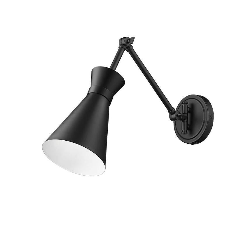 Z-Lite Soriano 6" 1-Light Medium Bulb Base Matte Black Steel Wall Sconce