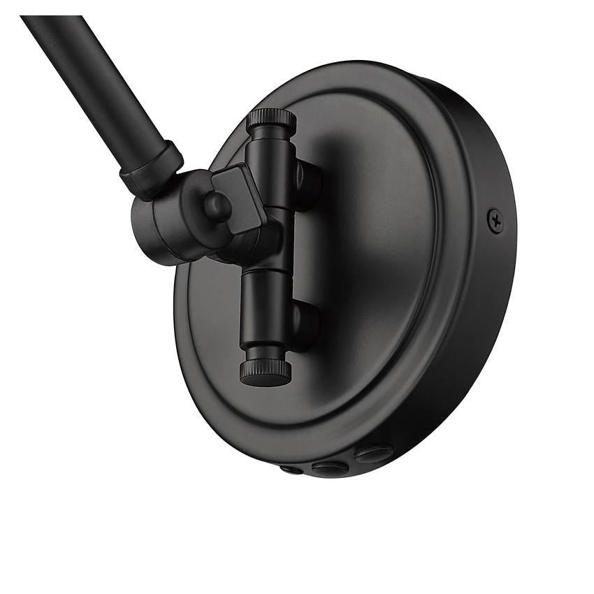 Z-Lite Soriano 6" 1-Light Medium Bulb Base Matte Black Steel Wall Sconce