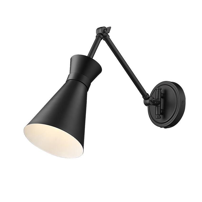 Z-Lite Soriano 6" 1-Light Medium Bulb Base Matte Black Steel Wall Sconce