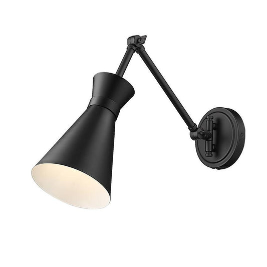 Z-Lite Soriano 6" 1-Light Medium Bulb Base Matte Black Steel Wall Sconce