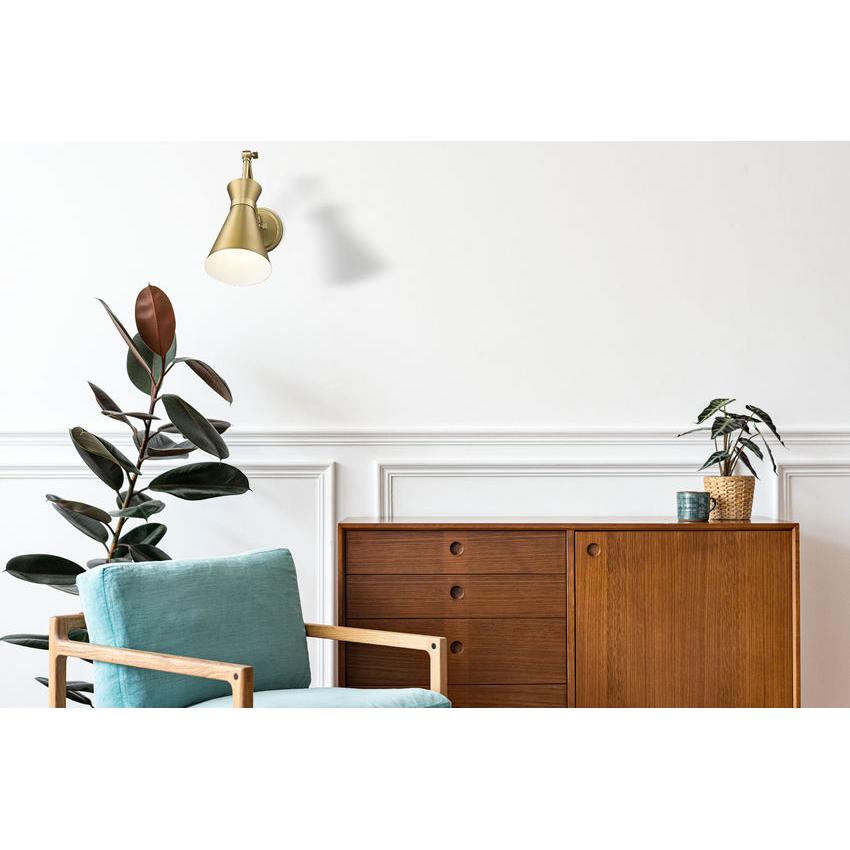 Z-Lite Soriano 6" 1-Light Medium Bulb Base Modern Gold Steel Wall Sconce