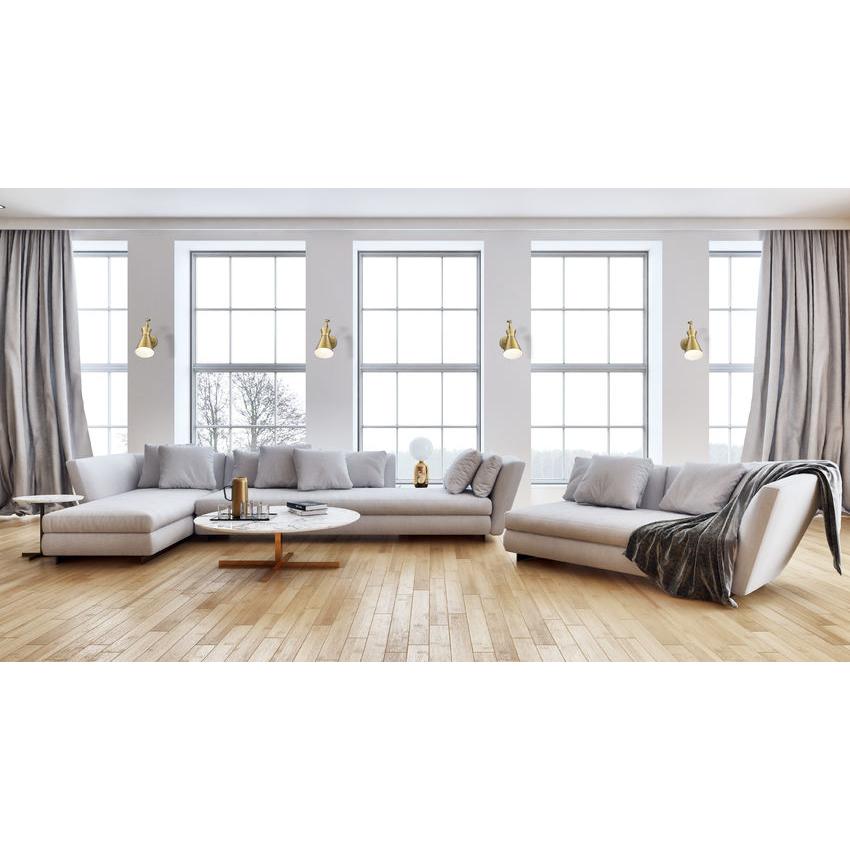 Z-Lite Soriano 6" 1-Light Medium Bulb Base Modern Gold Steel Wall Sconce