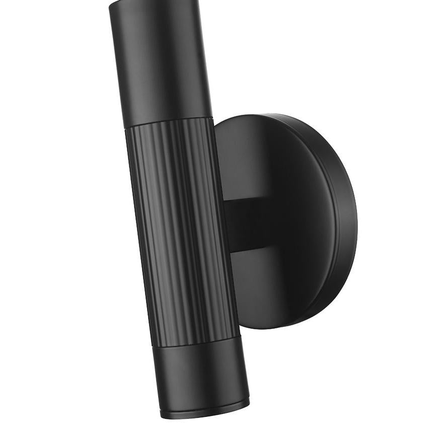 Z-Lite Stari 5" 1-Light Medium Base Matte Black Steel Wall Sconce