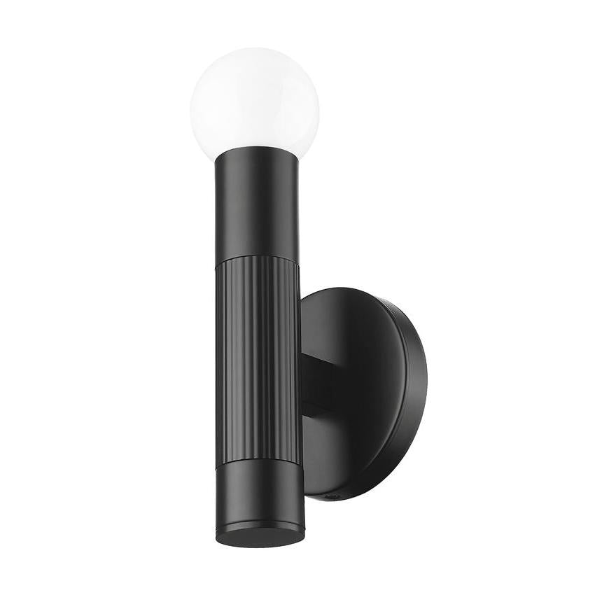 Z-Lite Stari 5" 1-Light Medium Base Matte Black Steel Wall Sconce