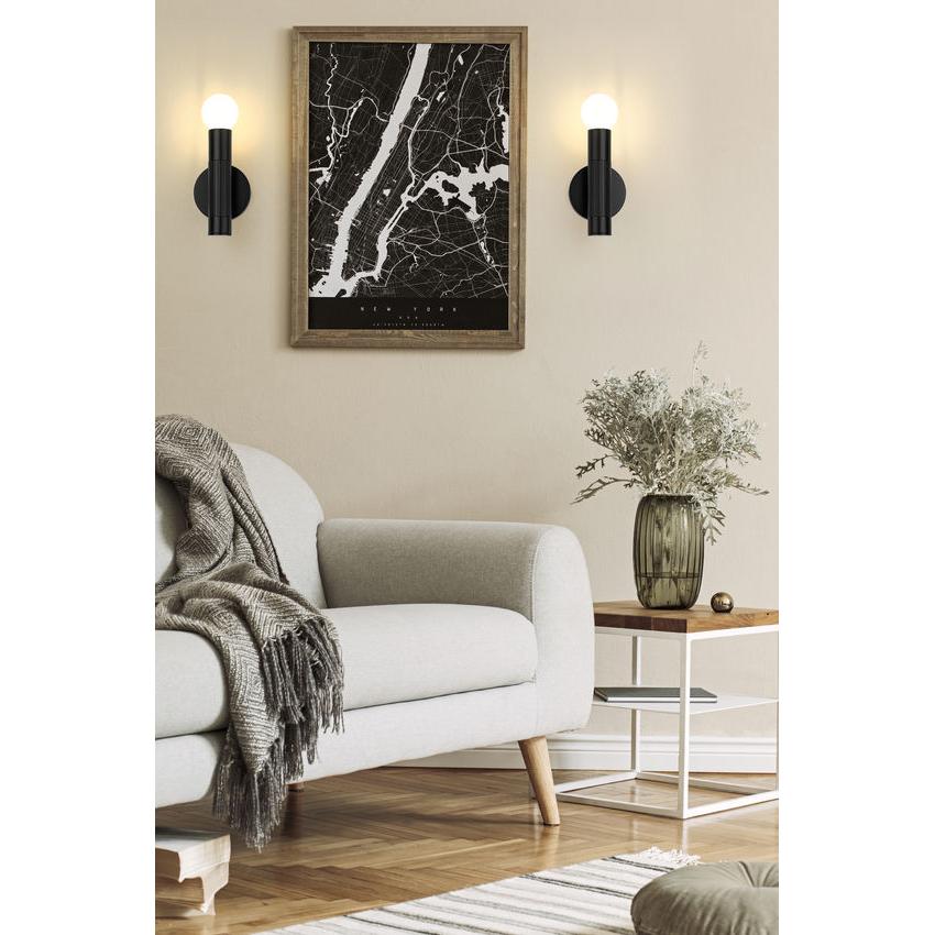 Z-Lite Stari 5" 1-Light Medium Base Matte Black Steel Wall Sconce