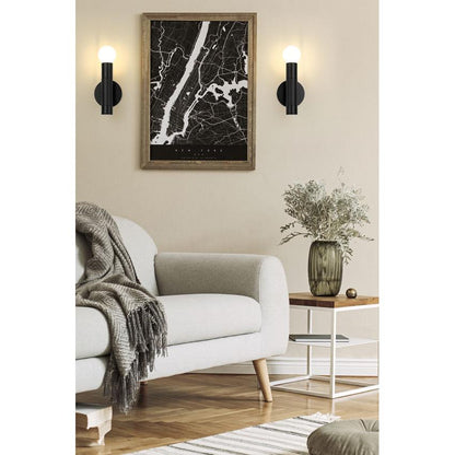 Z-Lite Stari 5" 1-Light Medium Base Matte Black Steel Wall Sconce