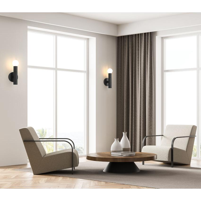 Z-Lite Stari 5" 1-Light Medium Base Matte Black Steel Wall Sconce