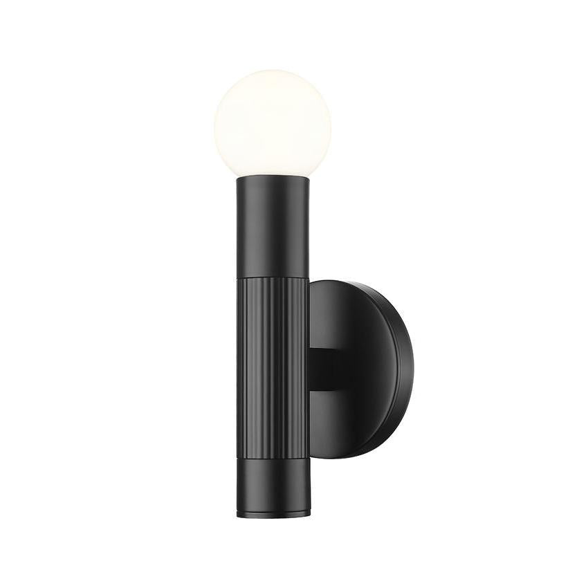 Z-Lite Stari 5" 1-Light Medium Base Matte Black Steel Wall Sconce