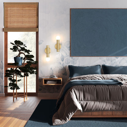 Z-Lite Stari 5" 1-Light Medium Base Modern Gold Steel Wall Sconce
