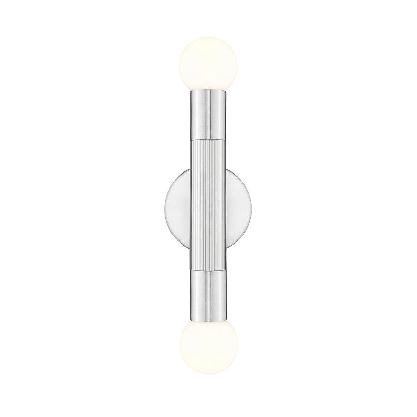 Z-Lite Stari 5" 2-Light Medium Base Brushed Nickel Steel Wall Sconce