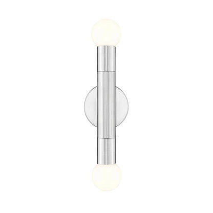 Z-Lite Stari 5" 2-Light Medium Base Brushed Nickel Steel Wall Sconce