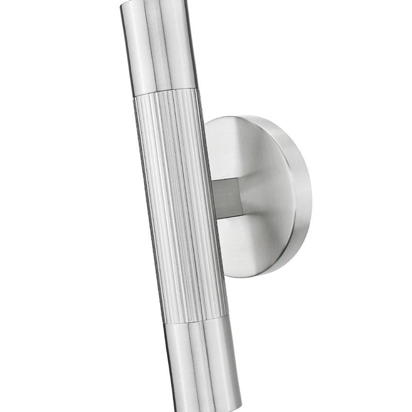 Z-Lite Stari 5" 2-Light Medium Base Brushed Nickel Steel Wall Sconce