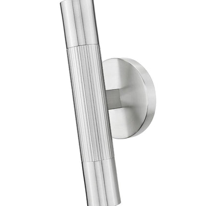 Z-Lite Stari 5" 2-Light Medium Base Brushed Nickel Steel Wall Sconce