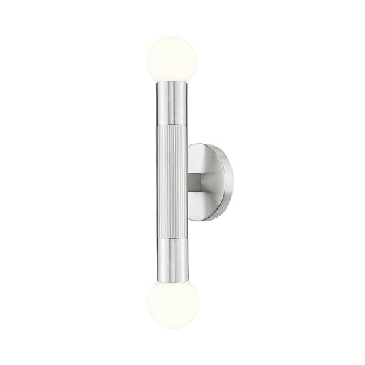 Z-Lite Stari 5" 2-Light Medium Base Brushed Nickel Steel Wall Sconce