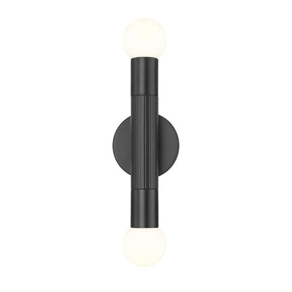 Z-Lite Stari 5" 2-Light Medium Base Matte Black Steel Wall Sconce