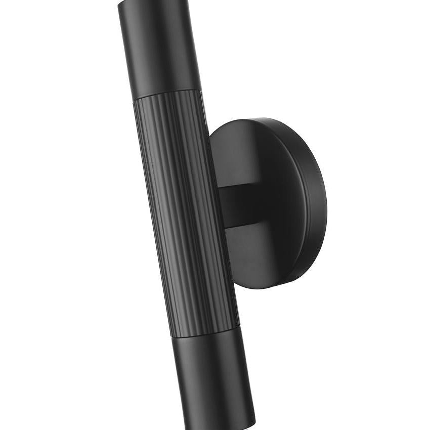 Z-Lite Stari 5" 2-Light Medium Base Matte Black Steel Wall Sconce