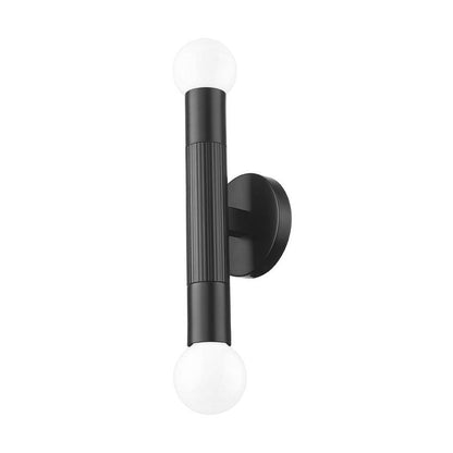 Z-Lite Stari 5" 2-Light Medium Base Matte Black Steel Wall Sconce