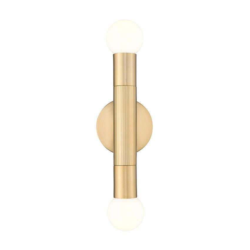 Z-Lite Stari 5" 2-Light Medium Base Modern Gold Steel Wall Sconce