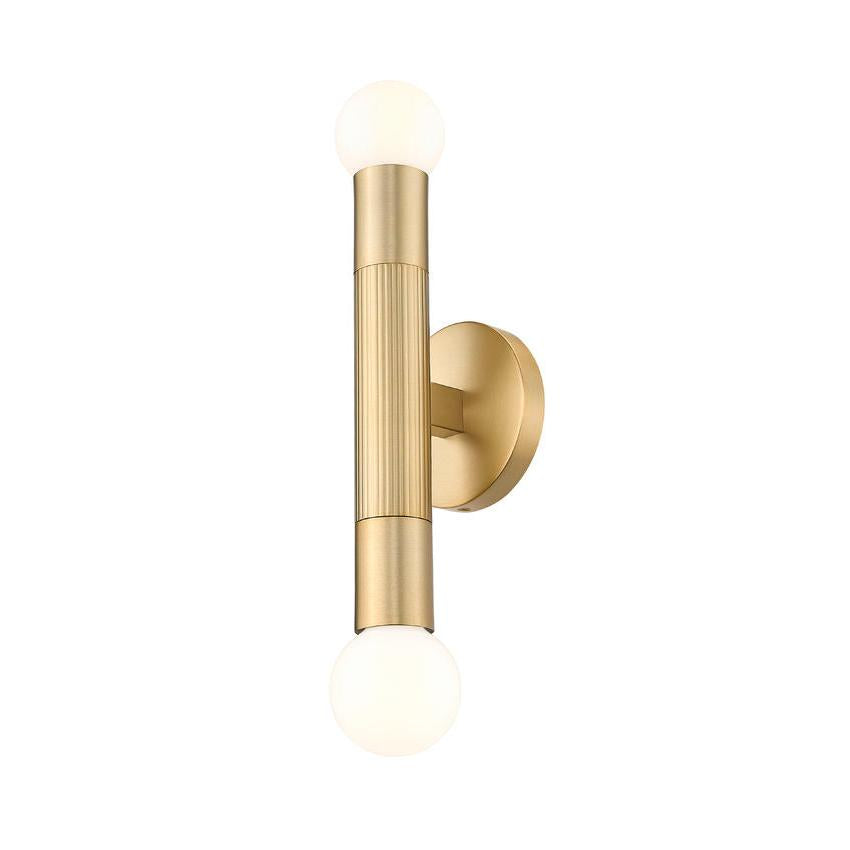 Z-Lite Stari 5" 2-Light Medium Base Modern Gold Steel Wall Sconce