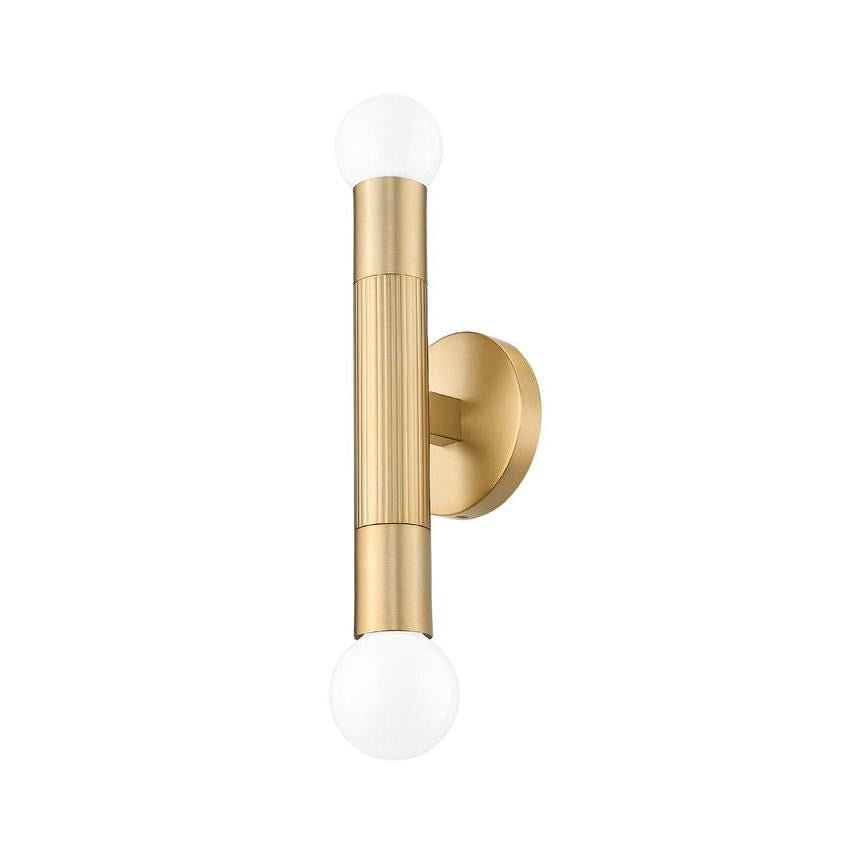 Z-Lite Stari 5" 2-Light Medium Base Modern Gold Steel Wall Sconce